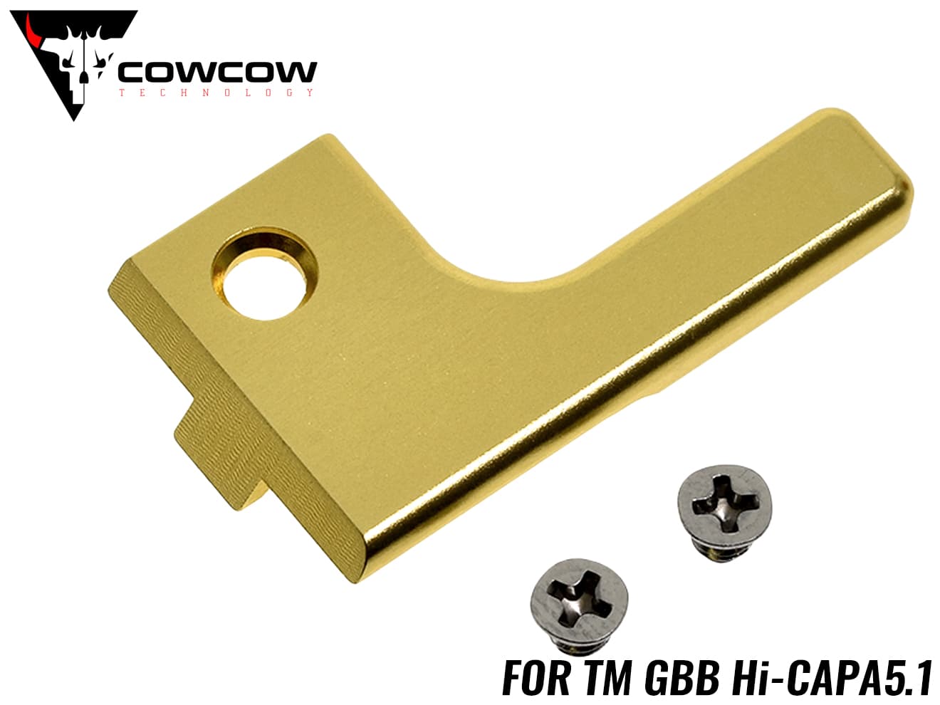 COWCOW TECHNOLOGY アルミCNC RAW コッキングハンドル スタンダード D 左出し用 TM Hi-Capa [カラー：シルバー / ブラック / ゴールド]