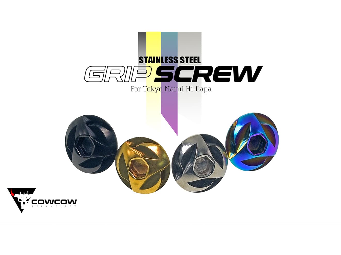 COWCOW TECHNOLOGY ステンレス グリップスクリュー TM Hi-CAPAシリーズ [カラー：ブラック / ゴールド / レインボー / シルバー]