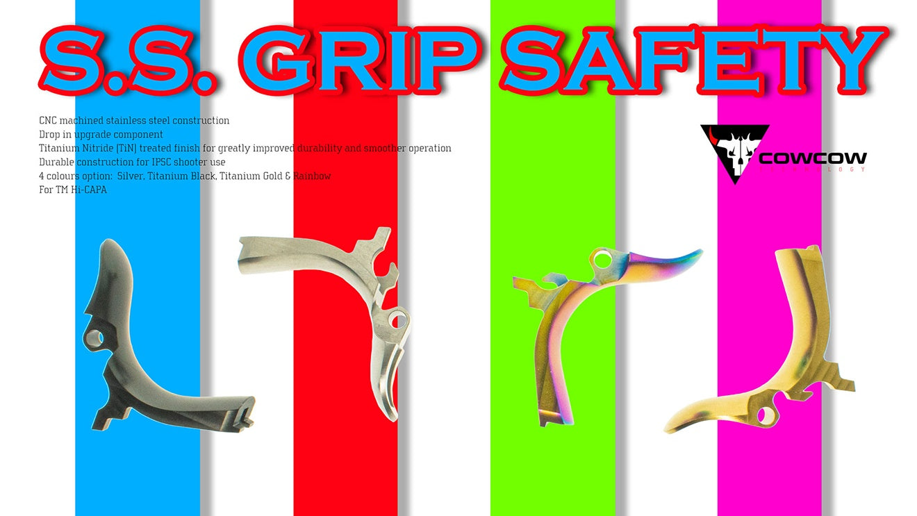 COWCOW TECHNOLOGY ステンレスCNC マッチグレード グリップセーフティ マルイ Hi-CAPAシリーズ [カラー：ブラック / シルバー / ゴールド / レインボー]