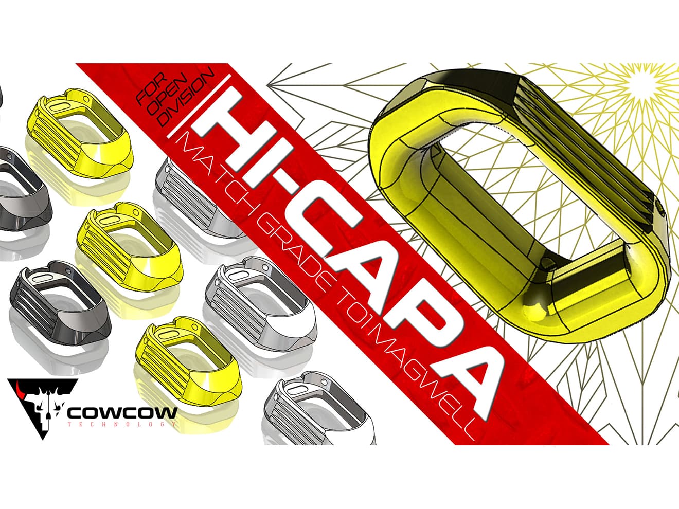 COWCOW TECHNOLOGY アルミ マッチグレード T01 マグウェル TM Hi-Capa [カラー：ブラック / ゴールド / レインボー / シルバー]