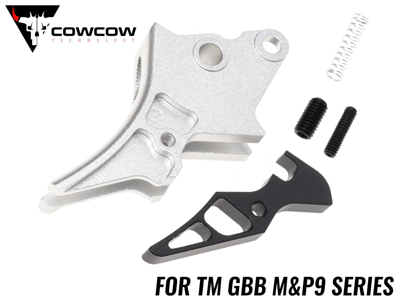 COWCOW TECHNOLOGY A6061 CNCタクティカルトリガー V2 [東京マルイ GBB M&P9用] [カラー：シルバー / ブラック]
