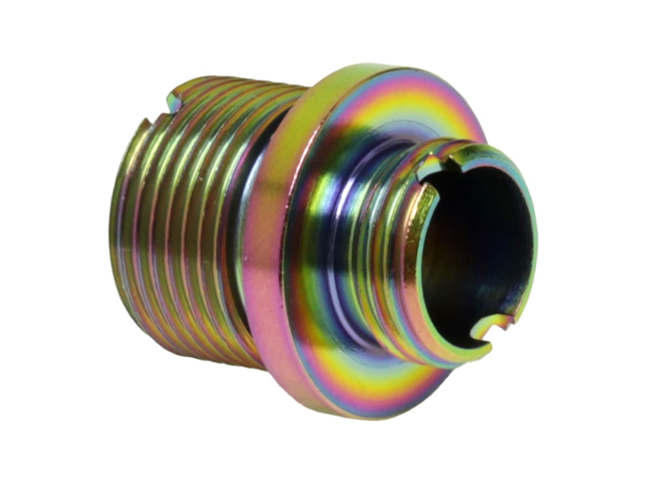 COWCOW TECHNOLOGY A01 サイレンサーアダプター TiALN (11mm正ネジ→14mm逆ネジ♂) [カラー：ブラック / シルバー / ゴールド / レインボー]