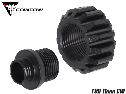 COWCOW TECHNOLOGY A02 サイレンサーアダプター (11mm正ネジ→14mm逆ネジ♂) [カラー：ブラック / ゴールド / レッド / シルバー]
