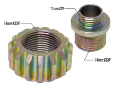 COWCOW TECHNOLOGY A02 サイレンサーアダプター (11mm正ネジ→14mm逆ネジ♂) [カラー：ブラック / ゴールド / レッド / シルバー]