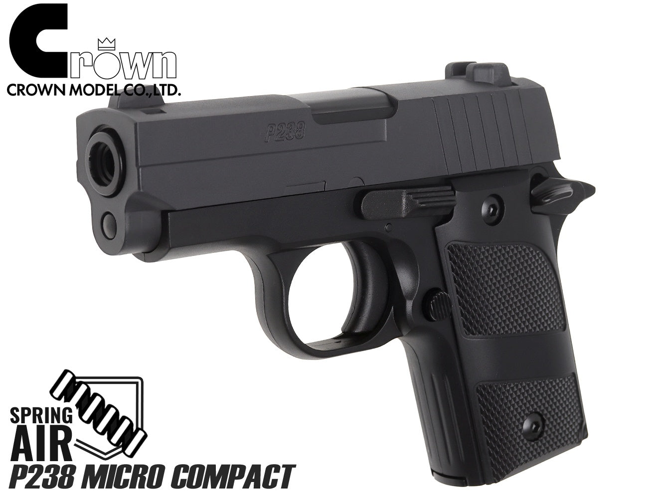 クラウン ハイランク エアーコッキング P238 Micro-Compact 10才以上 [カラー：シルバー / ブラック]