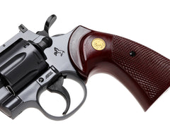 クラウンモデル エアリボルバー コルト パイソン ウッドグリップスタイル ブラック 10才以上用モデル [サイズ：2.5インチ / 4インチ]