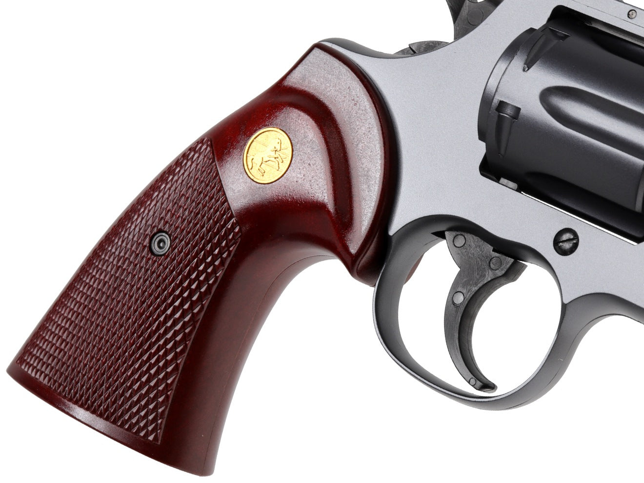 クラウンモデル エアリボルバー コルト パイソン ウッドグリップスタイル ブラック 10才以上用モデル [サイズ：2.5インチ / 4インチ]