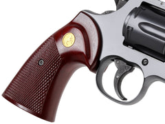 クラウンモデル エアリボルバー コルト パイソン ウッドグリップスタイル ブラック 10才以上用モデル [サイズ：2.5インチ / 4インチ]