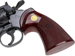 クラウンモデル エアリボルバー コルト パイソン ウッドグリップスタイル ブラック 10才以上用モデル [サイズ：2.5インチ / 4インチ]