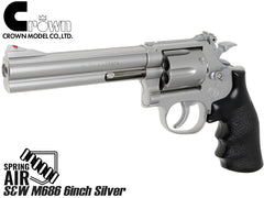 クラウンモデル ホップアップエアリボルバー S&W M686 6インチ シルバータイプ 10才以上用モデル