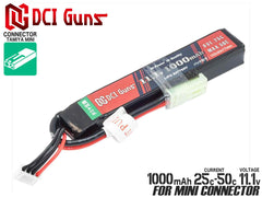 DCI Guns 11.1V 1000mAh 25C-50C LiPo スティックバッテリー [コネクター：タミヤミニ / ディーンズ・T型・2P]【レターパック可】