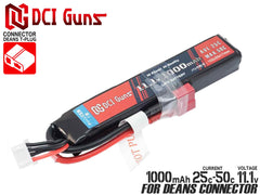DCI Guns 11.1V 1000mAh 25C-50C LiPo スティックバッテリー [コネクター：タミヤミニ / ディーンズ・T型・2P]【レターパック可】