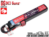 DCI Guns 11.1V 1200mAh 25C-50C LiPo スティックバッテリー [コネクター：タミヤミニ / ディーンズ・T型・2P]【レターパック可】
