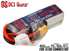 DCI Guns 450mAh 75C-150C LiPo コンパクトバッテリー(XT30コネクター) [電圧：7.4V / 11.1V]