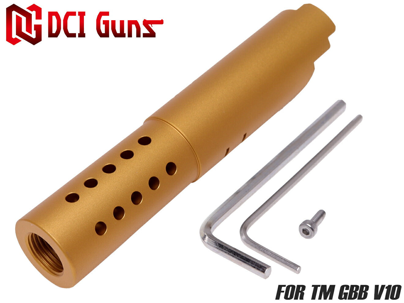 DCI Guns 11mm正ネジ メタルアウターバレル 東京マルイ GBB V10用 [カラー：ブラック / レッド / ゴールド / シルバー]