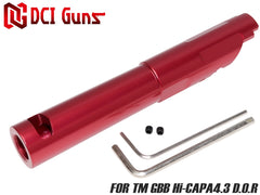 DCI Guns 11mm正ネジメタルアウターバレル [東京マルイ  GBB ハイキャパ4.3 DOR用] [カラー：ブラック / ゴールド / レッド / シルバー]