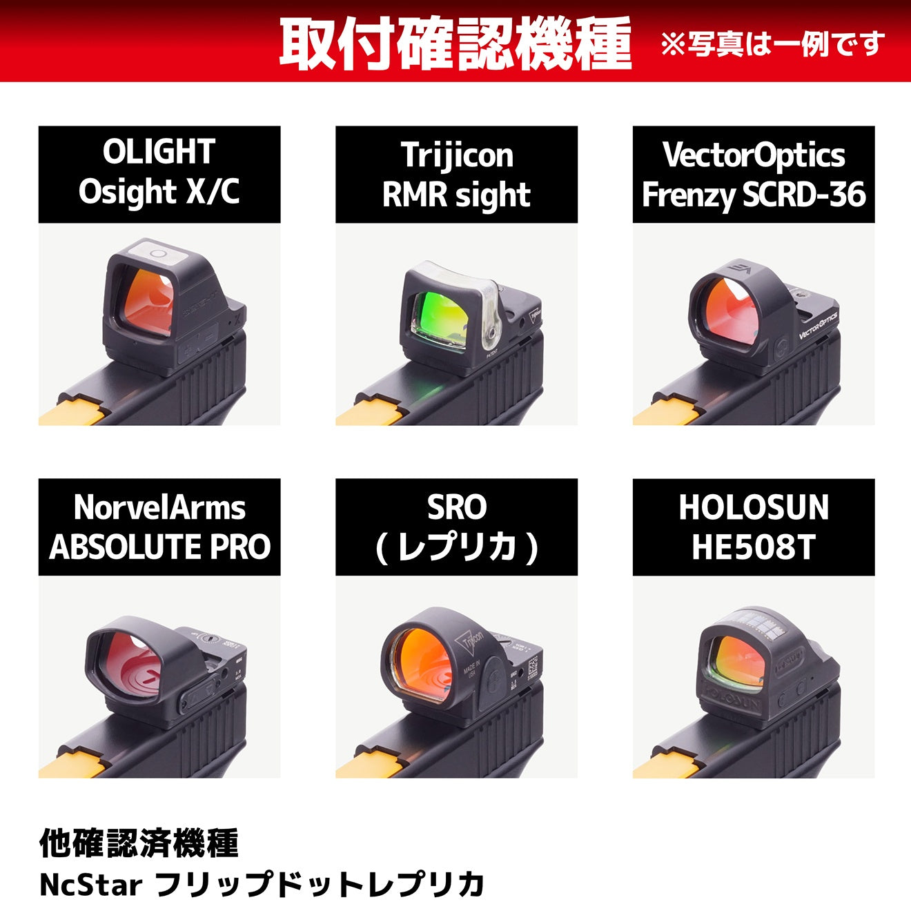 DCI Guns プラスチックマウント DOCTOR/Vortex Viper/NOVEL ARMS MRS/SHIELD SIGHTS RMSc専用 東京マルイ グロックシリーズ用(Gen5除く)