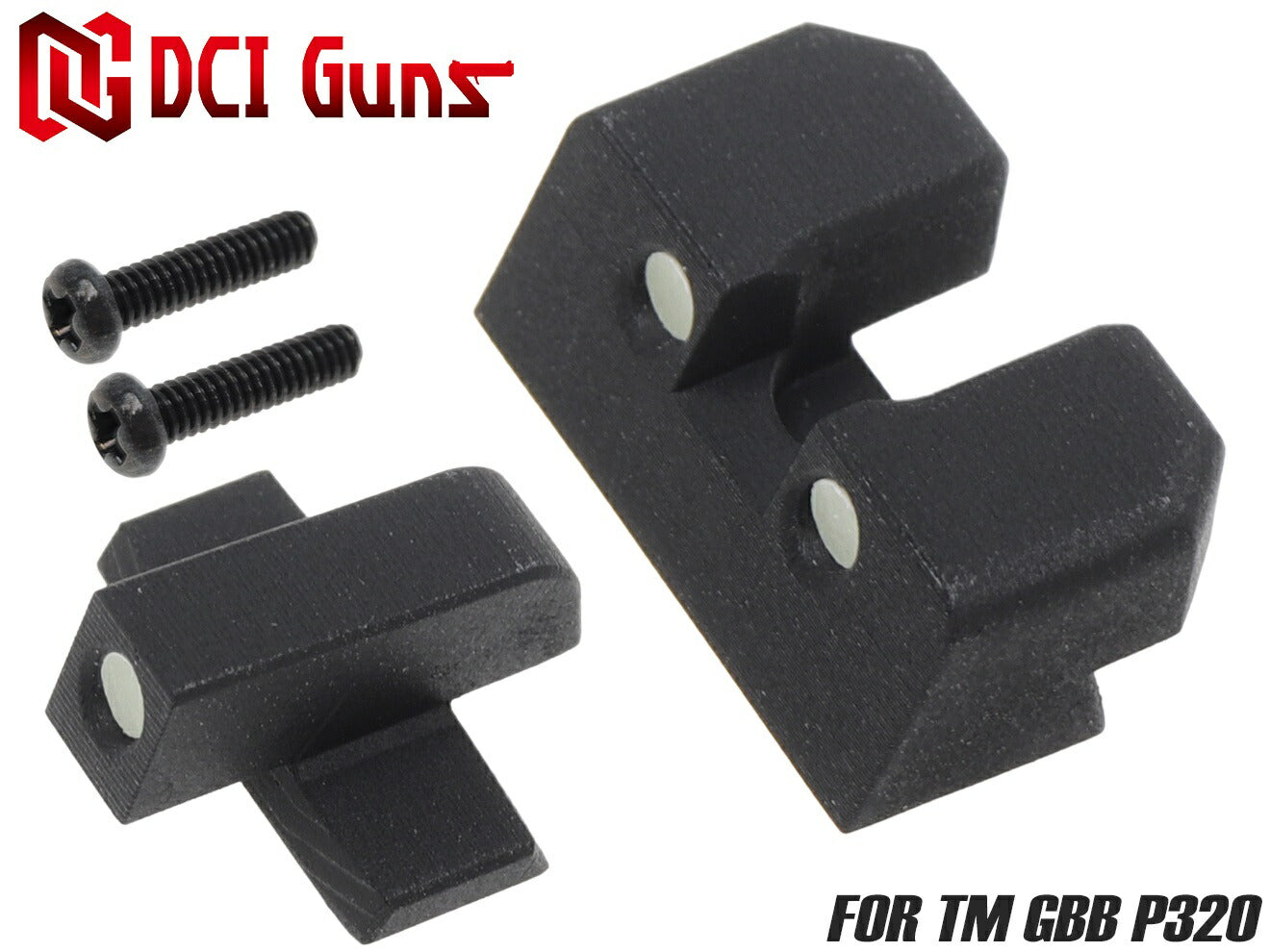 DCI Guns 蓄光サイト 前後セット GBB用 [対応：TM Hi-CAPA D.O.R / TM GLOCK(Gen3/Gen4) / TM GLOCK(Gen5) / TM P320]