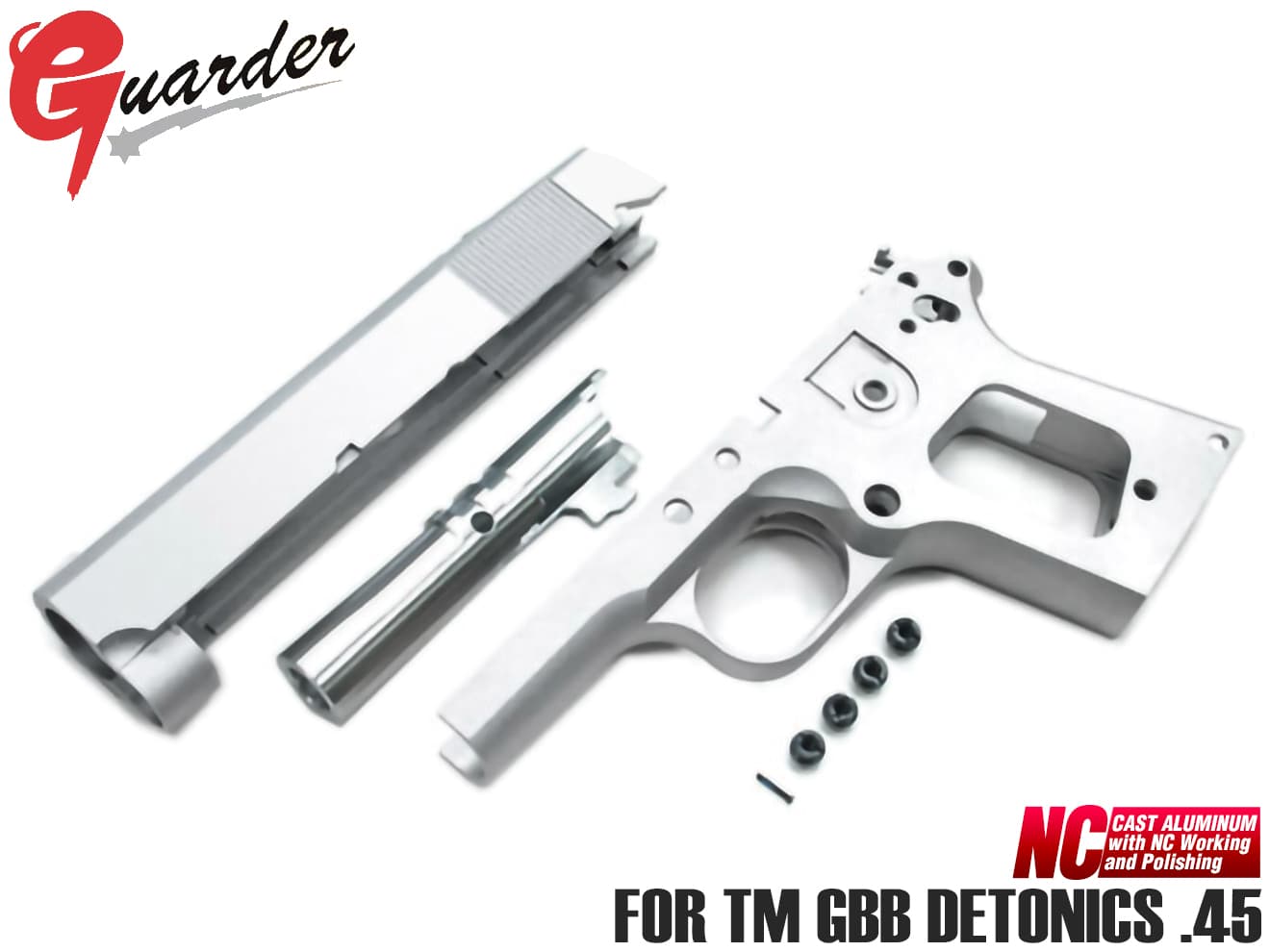 GUARDER NC アルミフレームキット ノーマーキングVer for マルイ DETONICS .45 [カラー：BK / SV]