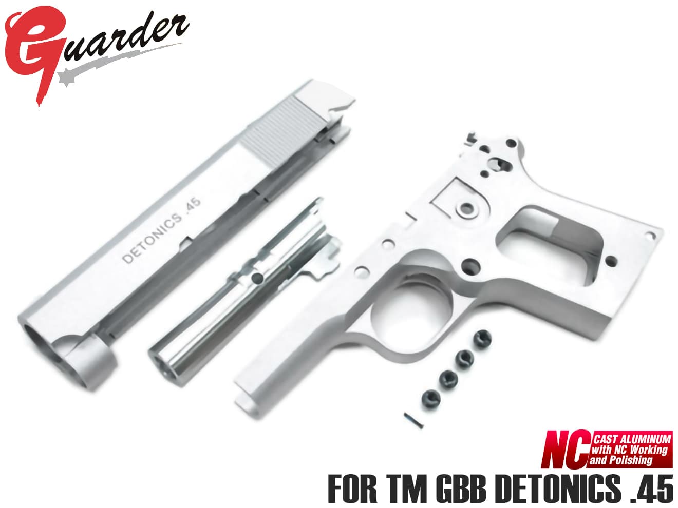 GUARDER NC アルミフレームキット Early Ver for マルイ DETONICS .45 [カラー：BK / SV / シルバーポリッシュ]