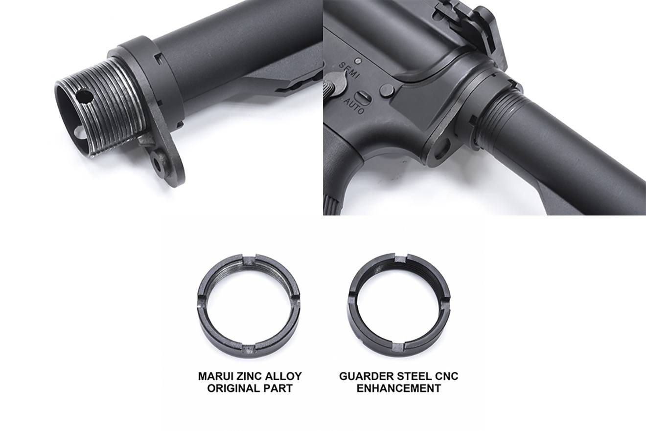 GUARDER スチールCNC キャッスルナット[東京マルイ EVOLT M4用]