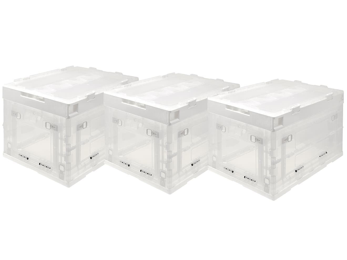 折り畳みコンテナ 50L 中窓2箇所付(長辺１＆短辺１) [入り数：1個 / 3個 / 5個]