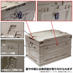 ミリタリーベース 折り畳みコンテナ 50L 中窓2箇所付(長辺１＆短辺１)&木製天板セット [カラー：クリアBL / クリアWH / BK / BLUE / TAN / OD / WHITE]