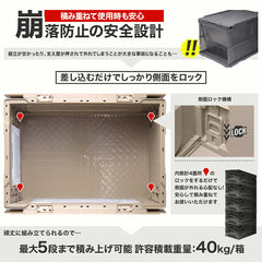ミリタリーベース 折り畳みコンテナ 65L 中窓2箇所付(長辺１短辺１) [カラー：ブラック / TAN / OD]