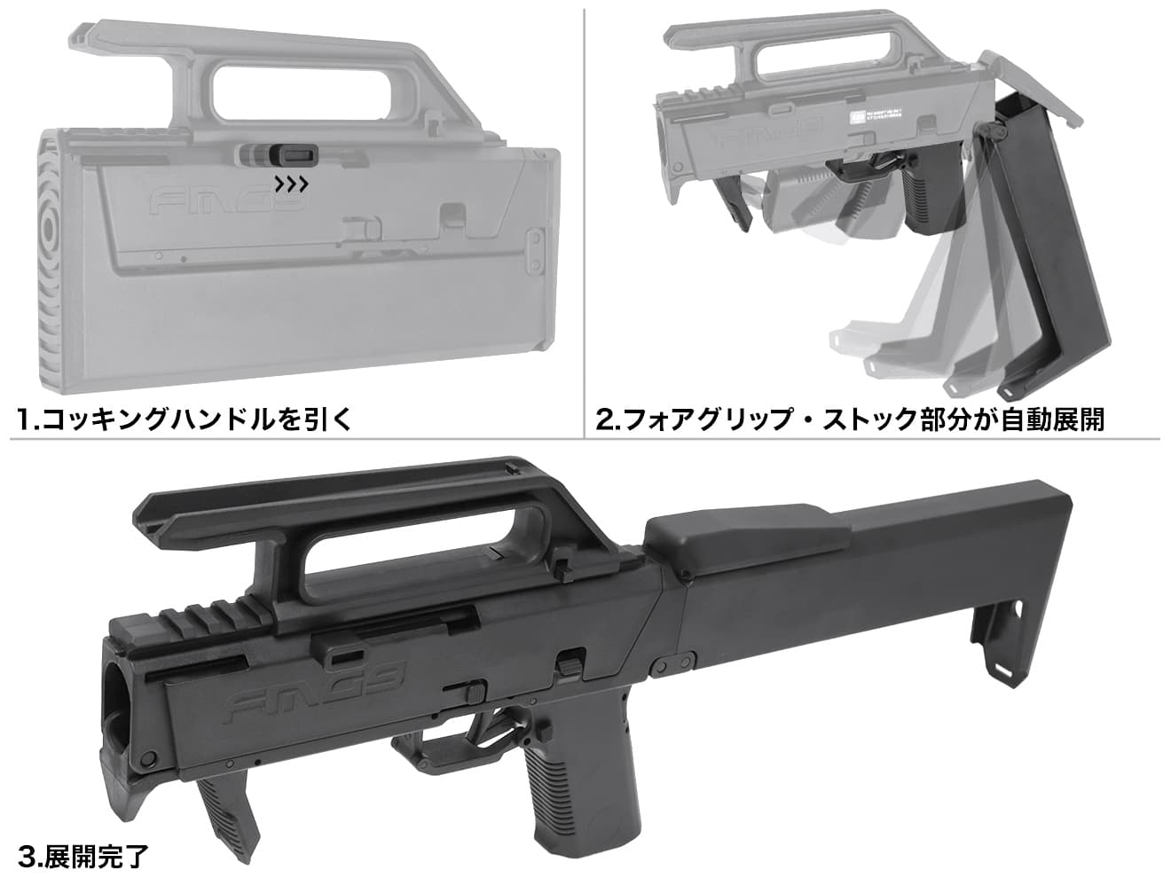 GUARDER FMG-9 フォールディングマシンガンキット for G18C [カラー：ブラック / FDE]