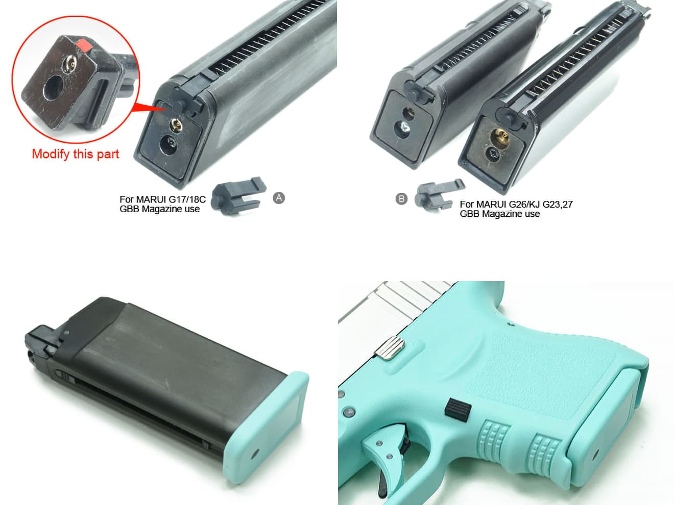 GUARDER スタンダード マガジンベース GBB GLOCK用 [カラー：ブラック / OD / ピンク / REB / TAN]