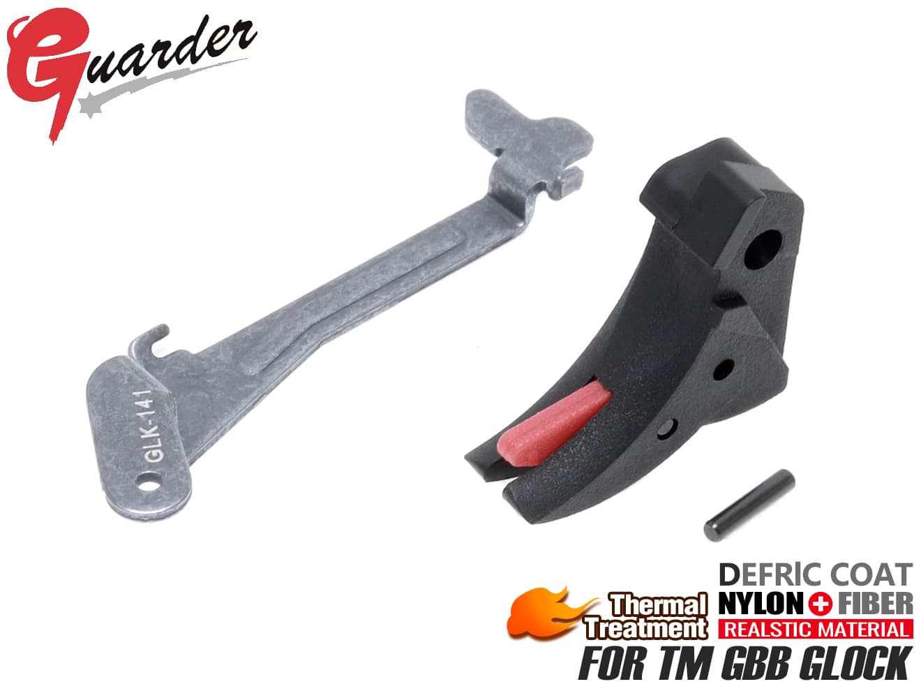 GUARDER スムーストリガー&スチールトリガーバー セット 東京マルイ GBB GLOCKシリーズ用 [カラー：ブラック / ブラック・レッド]