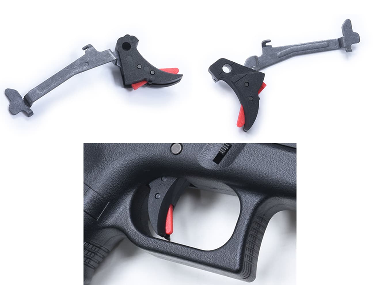 GUARDER スムーストリガー&スチールトリガーバー セット 東京マルイ GBB GLOCKシリーズ用 [カラー：ブラック / ブラック・レッド]