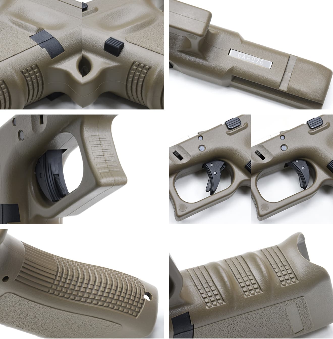 GUARDER EUROマーキング 2019ver Gen3 GLOCK フレームコンプリートセット 東京マルイ GBB G17 / G22 / G34用 [カラー：ブラック / FDE]
