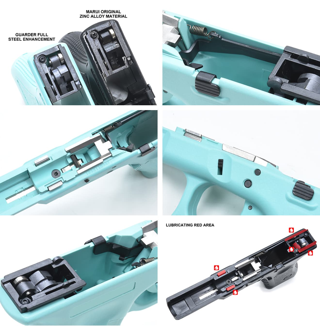 GUARDER US マーキング 2019Ver Gen3 GLOCK フレームコンプリートセット 東京マルイ GBB G17 / G22 / G34用 [カラー：ブラック / FDE / ピンク / REB]