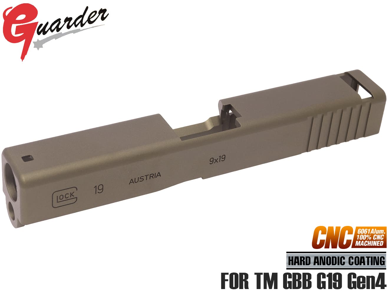 GUARDER A6061CNC 9mmマーキング スライド TM G19 Gen3 [カラー：ブラック / シルバー]