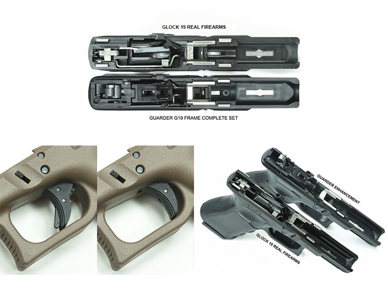 GUARDER GLOCK Gen.3 コンプリートフレームセット Euro Ver for マルイ G19 [カラー：ブラック / フラットダークアース]