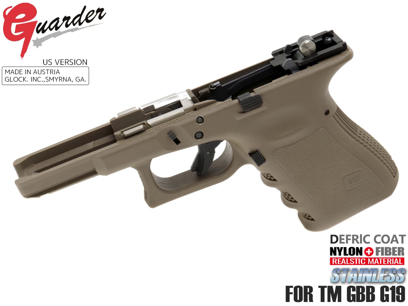 GUARDER GLOCK Gen.3 コンプリートフレームセット US Ver for マルイ G19 [カラー：ブラック / フラットダークアース]