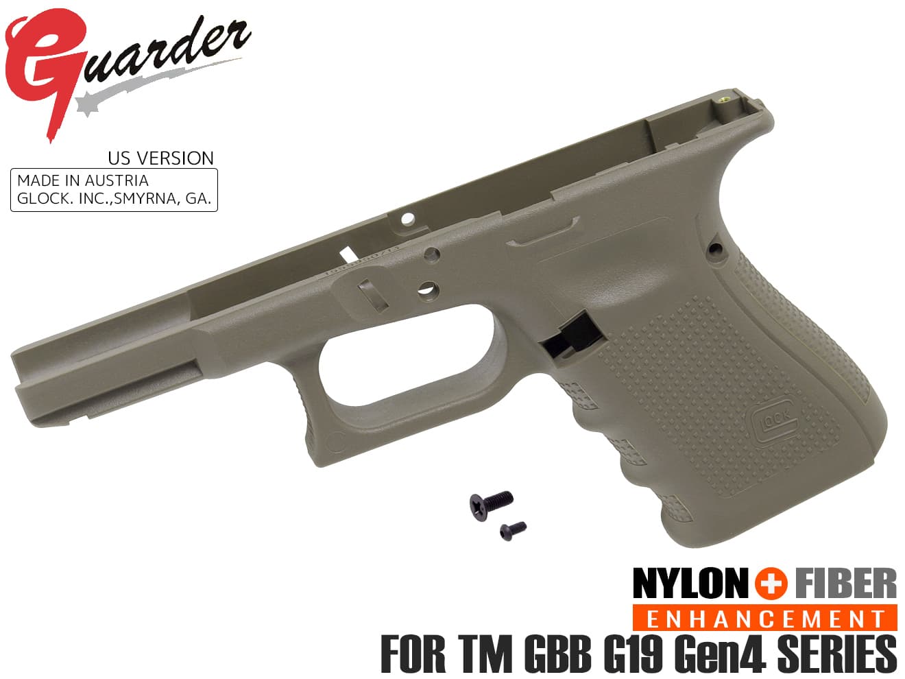 GUARDER GLOCK Gen.4 オリジナルフレーム US Ver for マルイ G19 Gen4 [カラー：BK / FDE]