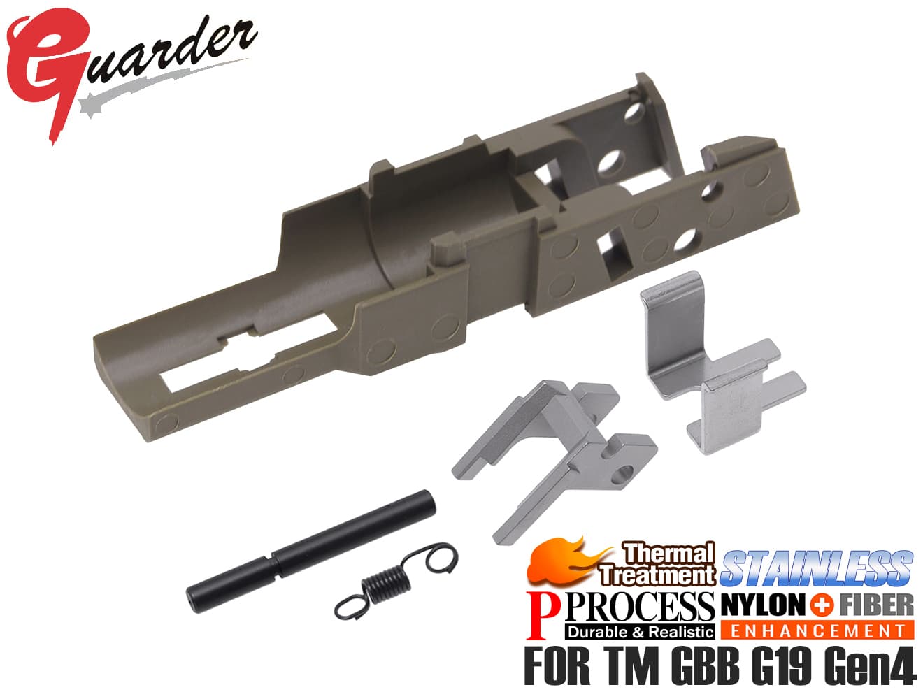 GUARDER リアリスティック フロントシャーシセット for マルイ G19 Gen4 [カラー：BK / FDE]
