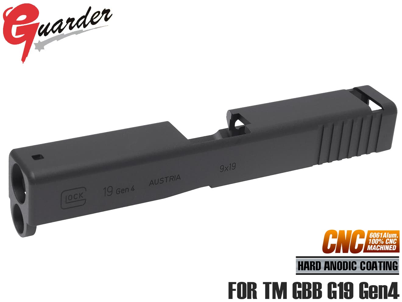 GUARDER G19 Gen4 9mm アルミCNC スライド for マルイ G19 Gen4 [カラー：ブラック / FDE / シルバー]