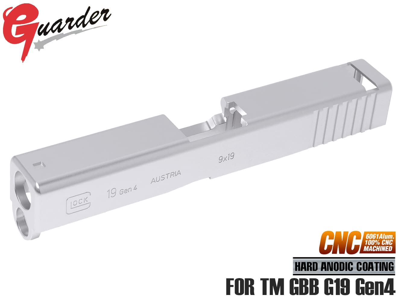 GUARDER G19 Gen4 9mm アルミCNC スライド for マルイ G19 Gen4 [カラー：ブラック / FDE / シルバー]