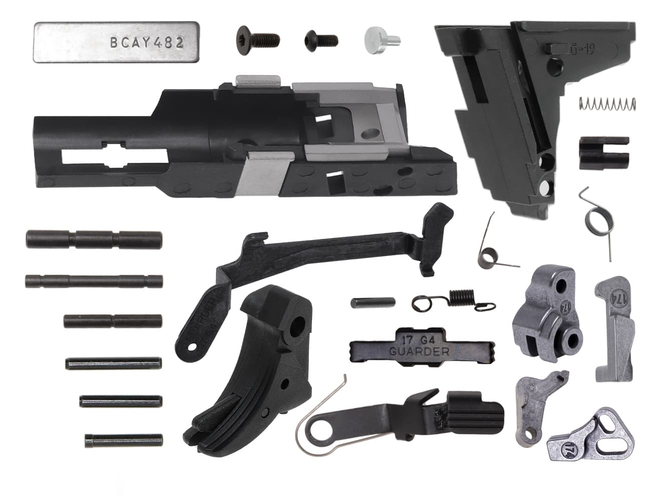 GUARDER GLOCK Gen.4 EURO Ver オリジナルフレーム スチール強化パーツ コンプリートセット  for マルイ G19 Gen4 [カラー：BK / FDE]