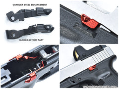 GUARDER スチール ワンピース アンビスライドストップ エクステンデッドver for マルイ G17 Gen5 MOS [カラー：ブラック / ゴールド / レッド / シルバー]