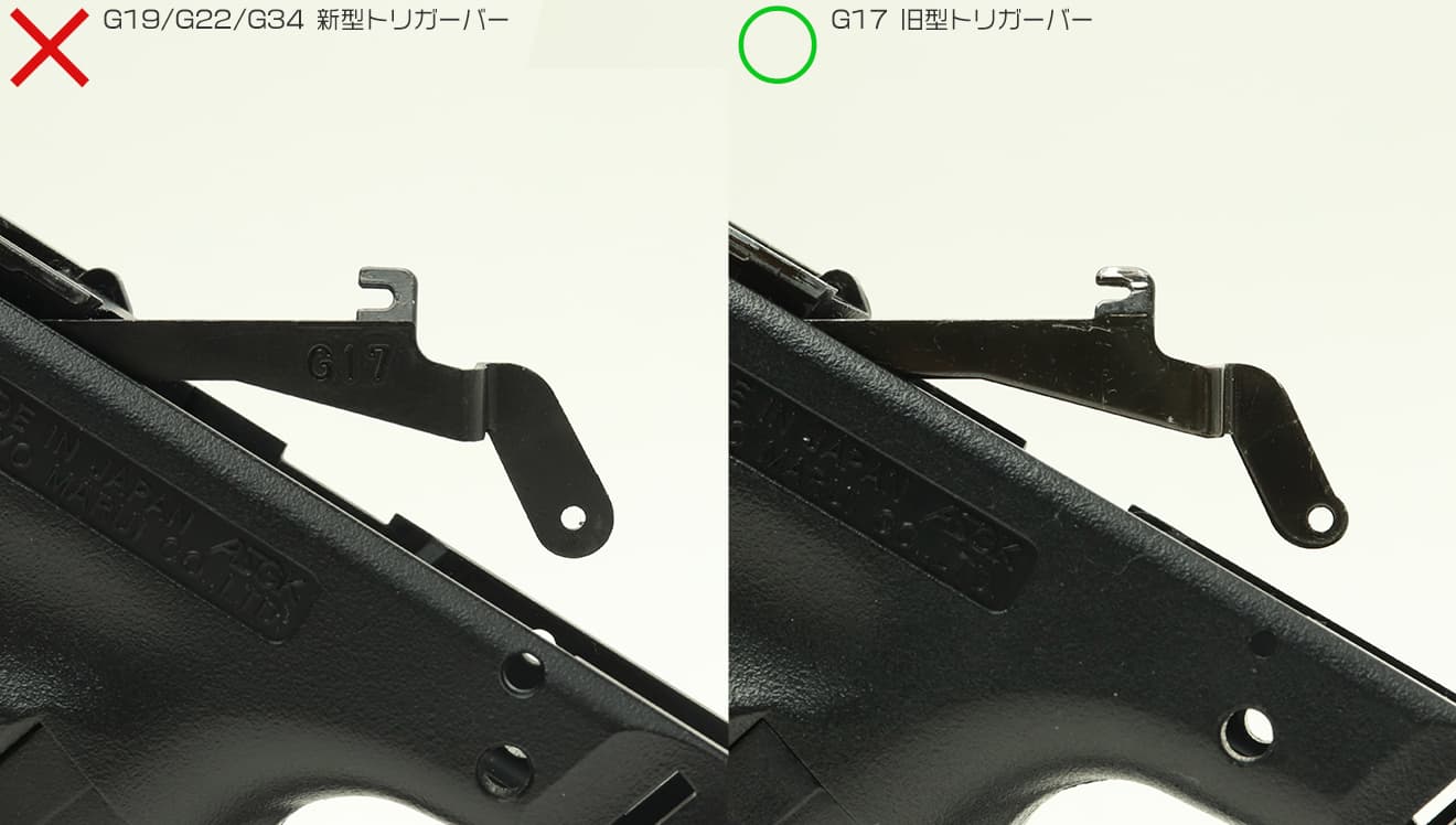 GUARDER リッジトリガー 東京マルイ GBB GLOCKシリーズ [カラー：ブラック / ブラック・レッド / OD / ピンク / REB / TAN]