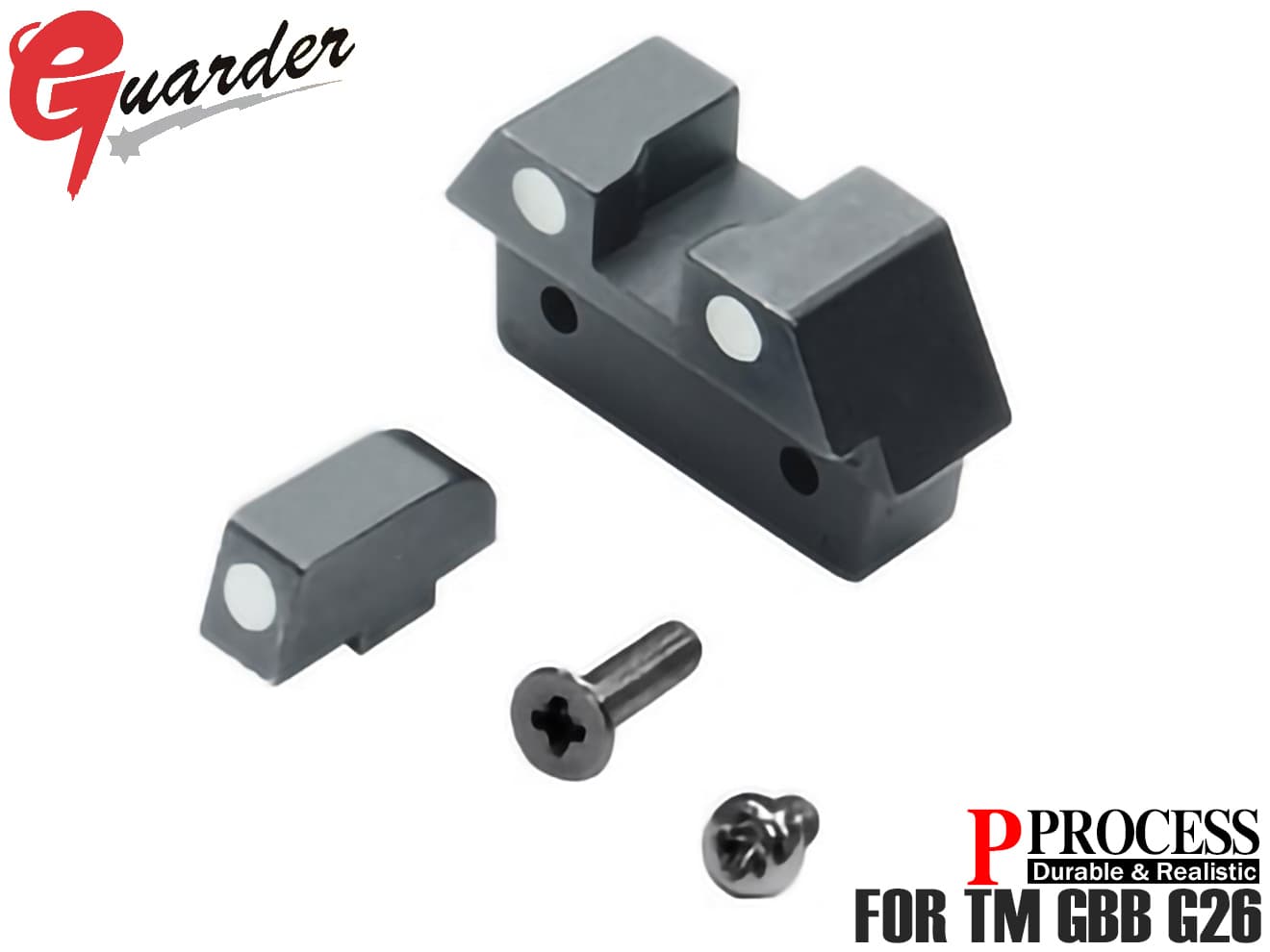 GUARDER スチールナイトサイト 東京マルイ GBB G26[ドットカラー：グリーン / ホワイト]