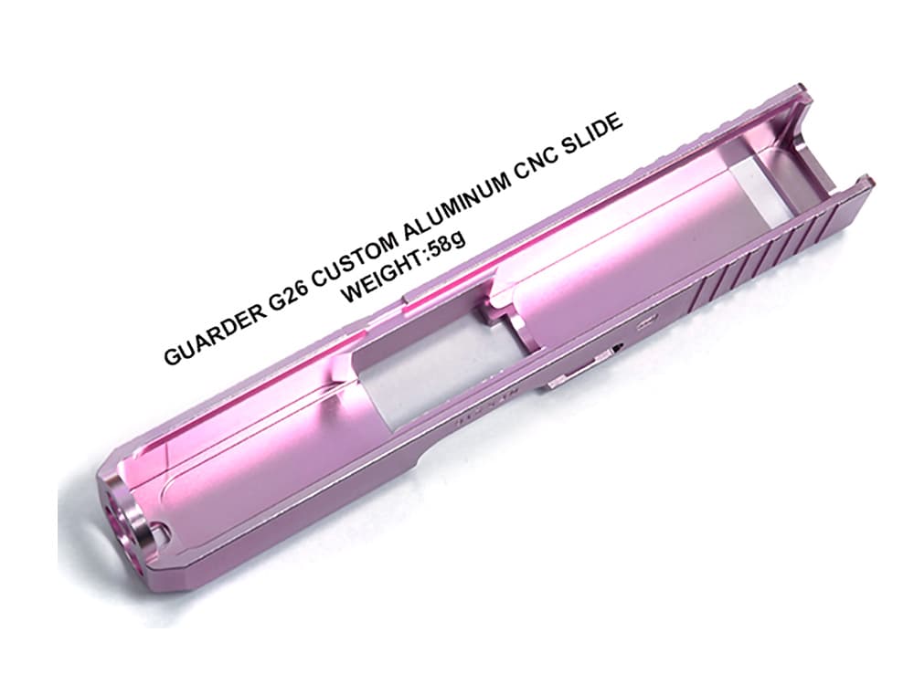 GUARDER アルミCNC スライド for マルイ G26 [カラー：ブラック / ピンク]