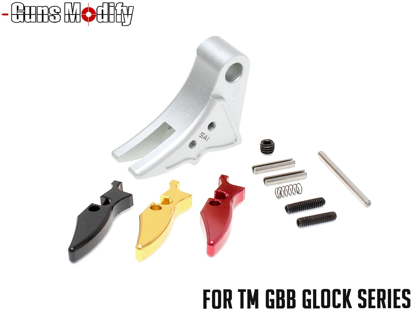 Guns Modify GLOCK SAIスタイル アジャスタブルトリガー Ver3 東京マルイ / UMAREX GBB グロック用 [カラー：ブラック / シルバー / ゴールド]