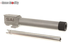 Guns Modify G17 / G18C SA ステンレスCNC スレッドアウターバレル / インナーセット 東京マルイ GBB G17 / G18C / G22 [バレルカラー：TiNゴールド / グレイ]