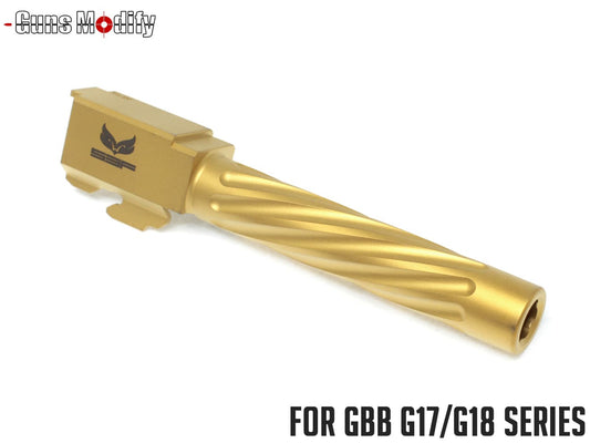 Guns Modify S3Fスタイル G17 スパイラルフルートバレル ステンレス 東京マルイ GBB G17 / G18C / G22 [バレルカラー：TiNゴールド / シルバー]