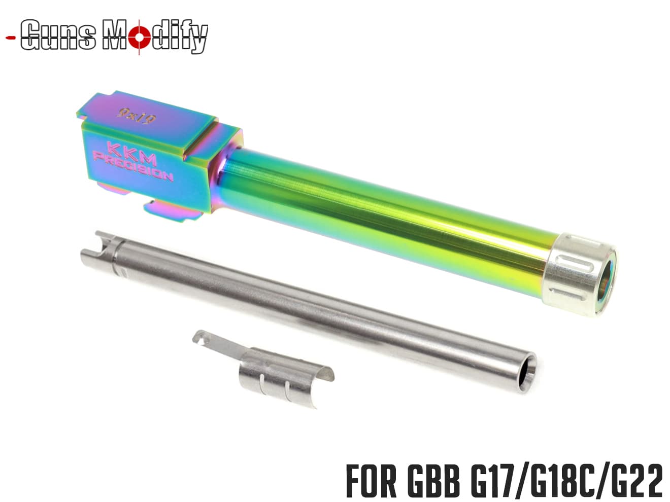 Guns Modify KKMスタイル マッチスレッドアウターバレル 東京マルイ GBB G17 / G18C / G22 [バレルカラー：TiNゴールド / グレイ]
